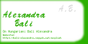 alexandra bali business card